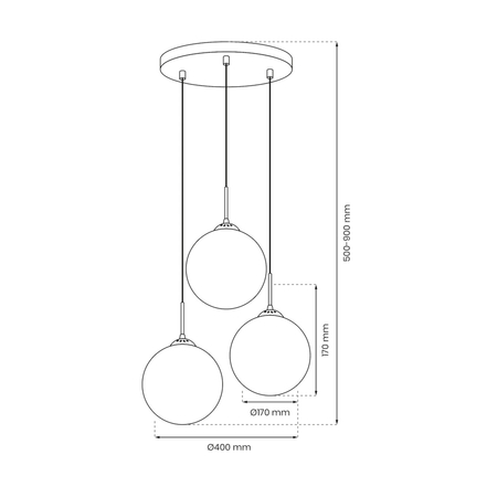 Milagro Lampa wisząca REFLEX 3xE14 MLP8416 CZARNY / ZŁOTY