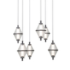 Lampa wisząca Italux Fuente PND-34395-6-BK Czarny mat, chrom