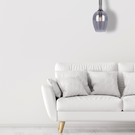 Milagro Lampa wisząca LUGANO SMOKED 1xE14 ML8813 Czarny / Chrom