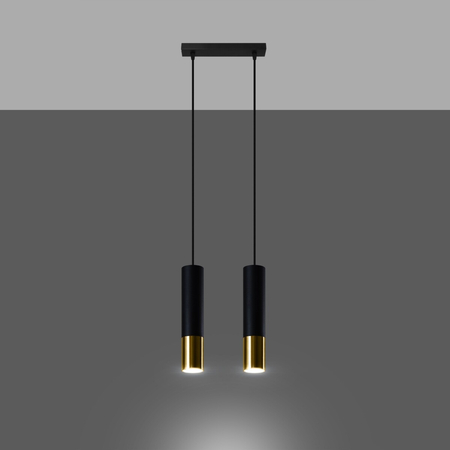 Sollux Lighting Lampa wisząca LOOPEZ 2 czarny/złoty SL.0953