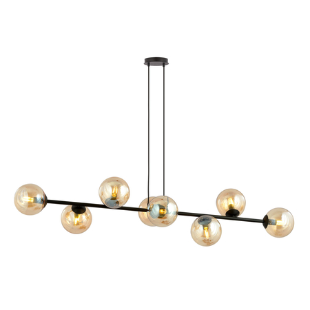 Lampa wisząca ROSSI 8 BL MIODOWY Emibig 876/8 czarny/złoty