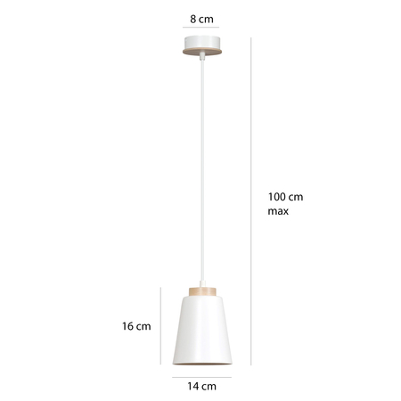 Lampa wisząca BOLERO 1 WHITE Emibig 443/1 biały