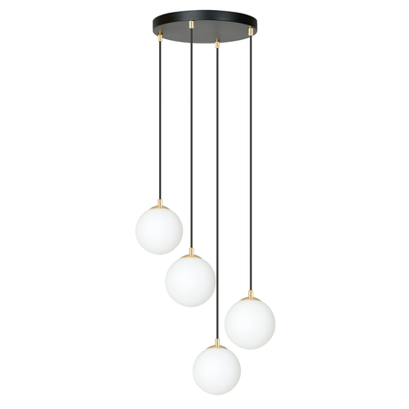 Lampa wisząca ROYAL 4 Emibig 1243/4 biały/czarny