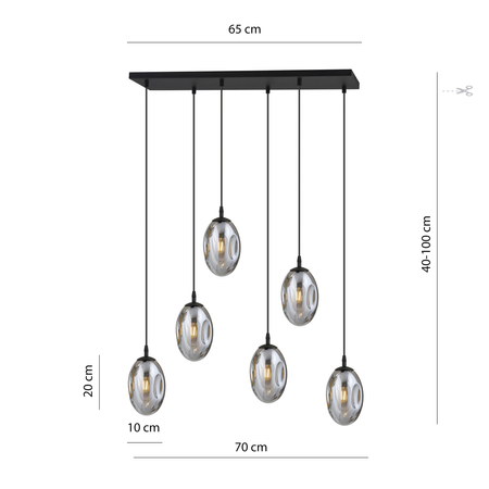 Lampa wisząca ASTRAL 6 Emibig 1266/6 czarny