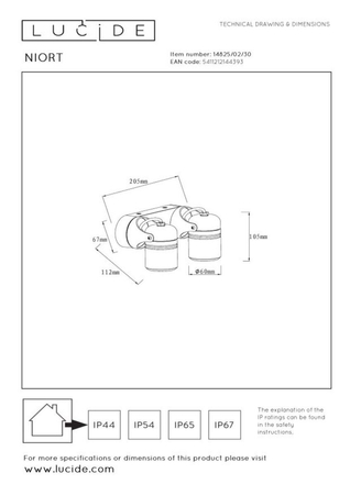 Lampa zewnętrzna Lucide NIORT 14825/02/30 czarny