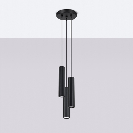 Sollux Lighting Lampa wisząca KARBON 3P czarny SL.1576