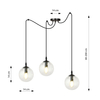 Lampa wisząca GIGI 3 BL TRANSPARENT Emibig 936/3 czarny