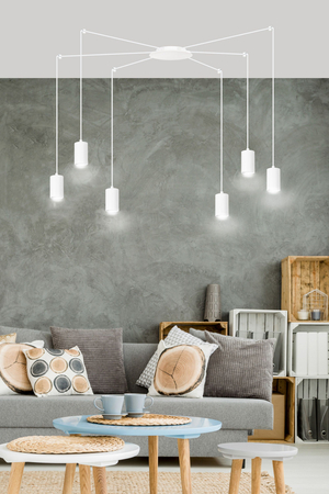 Lampa wisząca TRAKER 6 WH/WHITE Emibig 525/6 biały