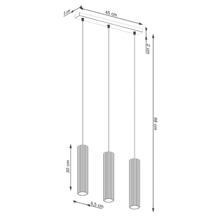 Sollux Lighting Lampa wisząca KARBON 3L beżowy SL.1594