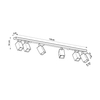 Sollux Lighting Plafon MERIDA 6L szary SL.0462