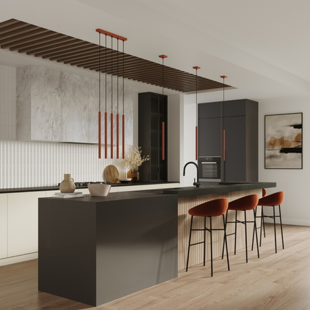 Sollux Lighting Lampa wisząca PASTELO 5P ochra czerwona SL.1528