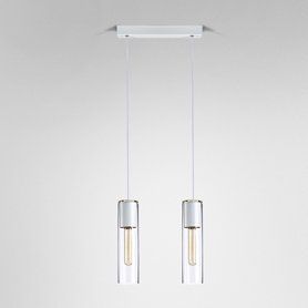 Lampa wisząca AQForm Modern Glass Tube E27 X2 Biały Struktura