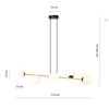 Lampa wisząca GRAVITY 6 Emibig 1241/6 biały/czarny