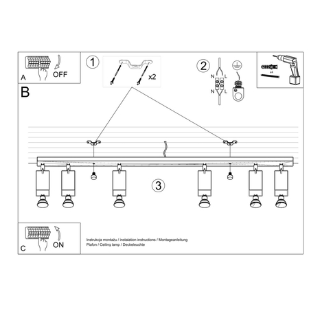 Sollux Lighting Plafon MERIDA 6L biały SL.0464
