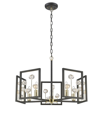 Lampa wisząca Zuma Line CAROLINE P0541-05A-SDAC MATT BLACK / FRENCH GOLD / CLEAR