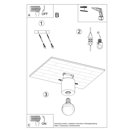 Sollux Lighting Plafon SALGADO naturalne drewno SL.0672