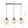 Lampa wisząca COSMO 3 BL MIODOWY Emibig 713/3 czarny/złoty