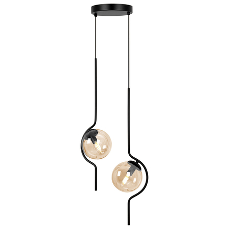 Lampa wisząca Kaja VELA K-5337 bursztynowy, czarny
