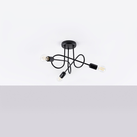 Sollux Lighting Żyrandol LOOP 3 czarny SL.1434