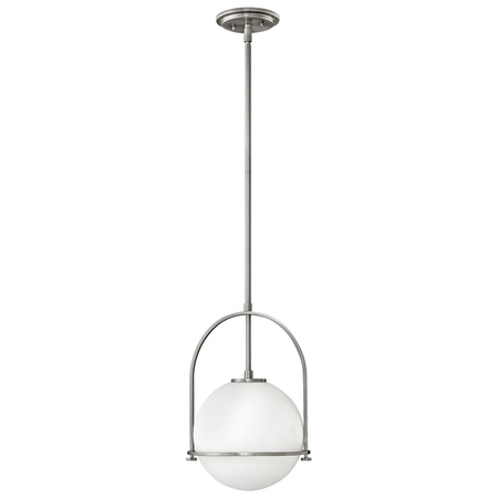 Średnia lampa wisząca Somerset - 1 źródło światła - Szczotkowany nikiel Quintiesse QN-SOMERSET-P-O-BN