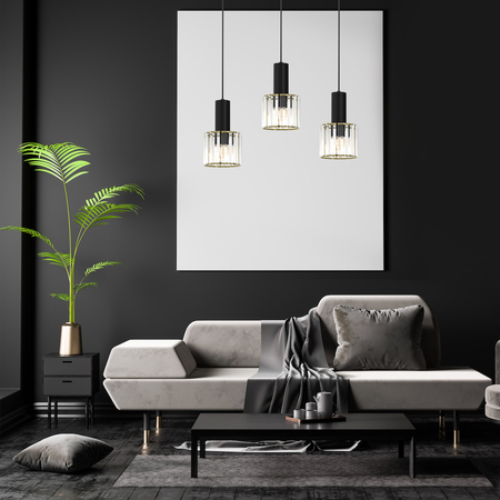 Milagro Lampa wisząca CRISTAL 3xE27 MLP8361 CZARNY / ZŁOTY