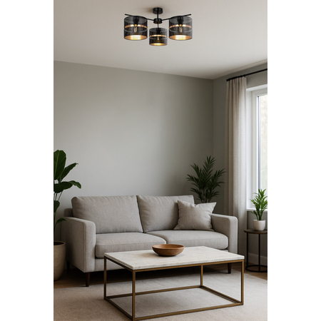 Lampa sufitowa Kaja MALAVI K-5502 czarny, złoty