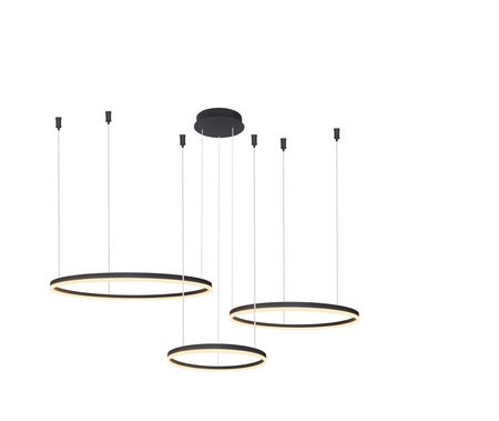 Lampa wisząca HALO PENDANT 100+80+60 CCT BK + REMOTE CONTROL Azzardo AZ4975 czarny