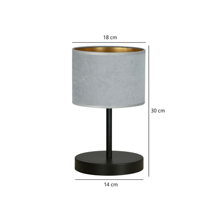 Lampa stołowa HILDE LN1 BL GRAY Emibig 1050/LN1 czarny/chrom
