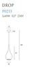 Lampa wisząca Maxlight DROP P0233 czarny/chrom