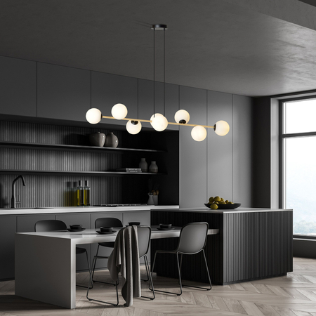 Lampa wisząca GRAVITY 8 Emibig 1241/8 biały/czarny