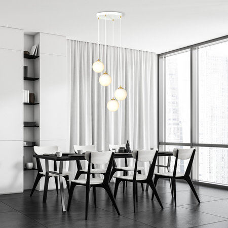 Lampa wisząca ROYAL 4 Emibig 1244/4 biały/złoty