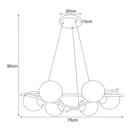 Lampa wisząca ARTON Kaja K-4967 biały/czarny
