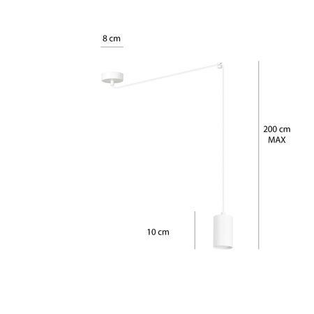 Lampa wisząca TRAKER 1 WH/WHITE Emibig 525/1 biały