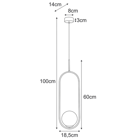 Lampa wisząca Kaja SVEN K-5396 złoty, bursztynowy