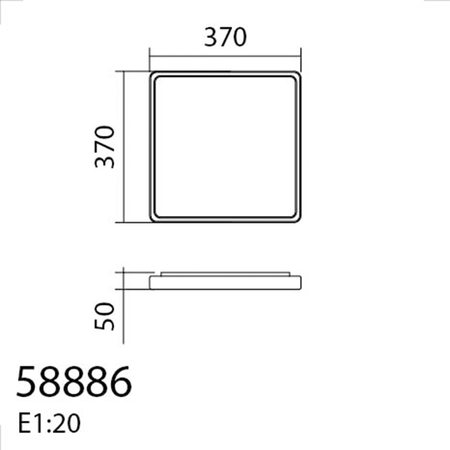 Lampa sufitowa CORA biały 36W 37x37 3000K 3300lm