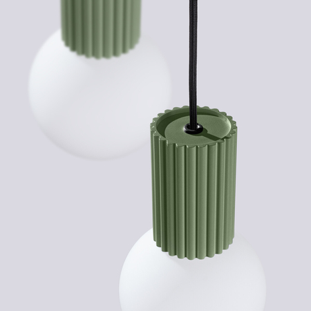 Sollux Lighting Lampa wisząca HALO 3P zielona oliwka SL.1725