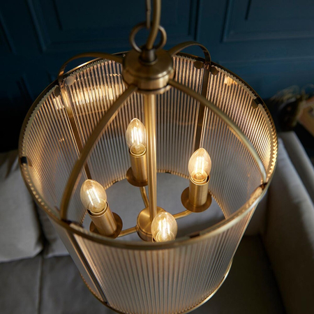 Lampa wisząca Endon Lighting Lambeth Ribbed 106711 mosiądz