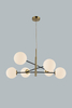 Lampa wisząca OVIEDO 6 GO/BK Azzardo AZ4421 biały/złoty
