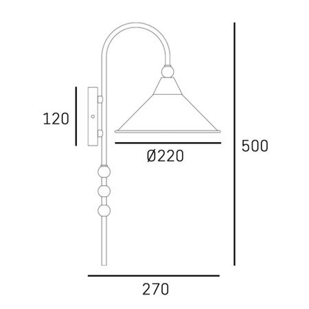 Cosmo Light Kinkiet ASHFORD W01531BK