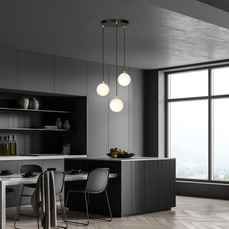 Lampa wisząca ROYAL 3 Emibig 1243/3 biały/czarny
