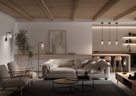 Lampa wisząca TRIEL czarny, mosiądz antyczny 1xE27