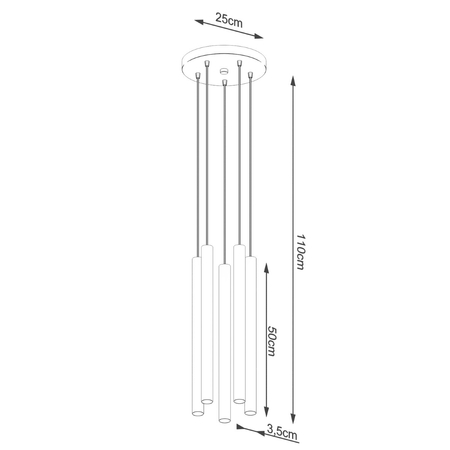 Sollux Lighting Lampa wisząca PASTELO 5P beżowa SL.1516