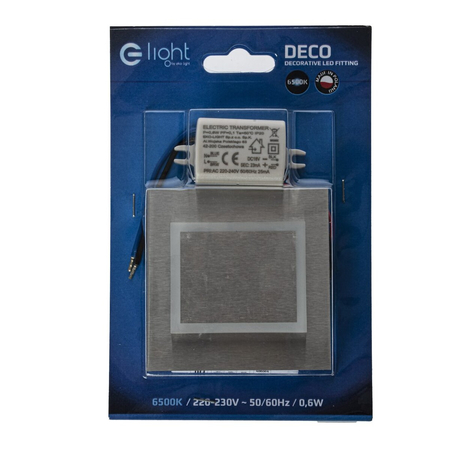 Eko-Light Oprawa schodowa DECO Barwa Zimna 6500K EKS4444 BIAŁY / SREBRNY