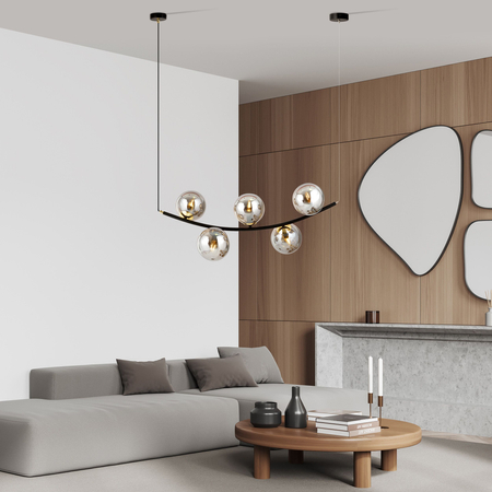 Lampa wisząca RITZ 5 Emibig 1297/5 czarny/złoty