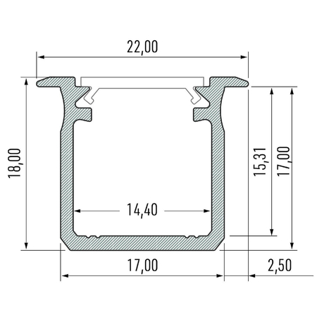 Eko-Light PROFIL ALUMINIOWY NAROŻNY SREBRNY TYP C 1m + KLOSZ MLECZNY EKPR6511