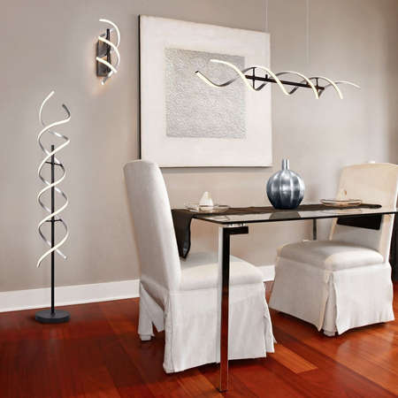 Lampa podłogowa Trio 441810205 czarny/srebrny