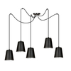 Lampa wisząca LINK 5 BLACK / WHITE Emibig 454/5 biały/czarny