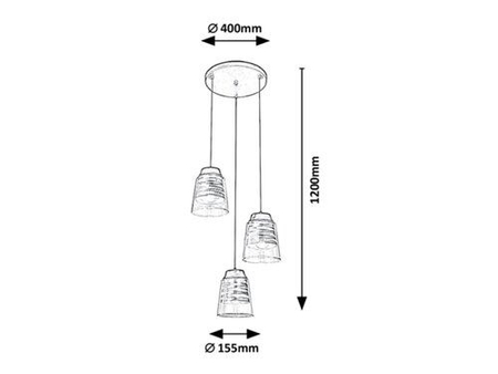 Lampa wisząca Rabalux Zenaida 3545 czarny matowy