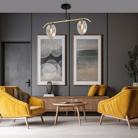 Lampa sufitowa FINES 2 Emibig 1280/2 czarny/złoty