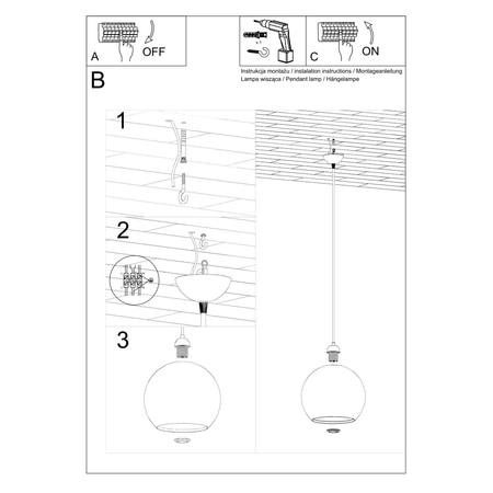Sollux Lighting Lampa wisząca BALL grafit SL.0250